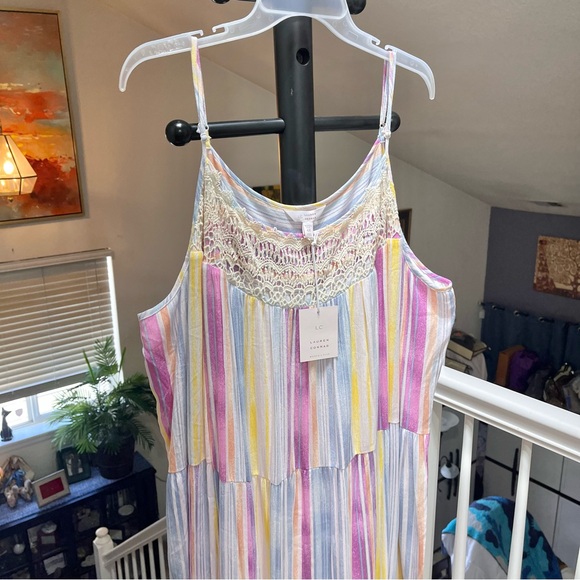 🌻LC Lauren Conrad🌻 Crochet Trim Maxi Dress  Plus Size 4X - Picture 4 of 8